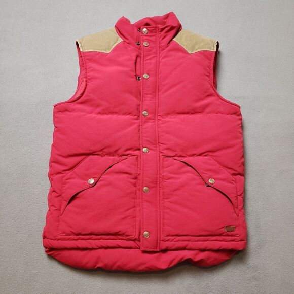 Levi's Down Fill Red Down Filled Puffer Vest With Corduroy Trim M - Picture 1 of 11